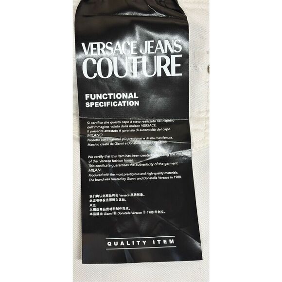 Versace Jeans Couture White Slim-Fit Jeans for Men NWT Size 29 - Picture 8 of 15